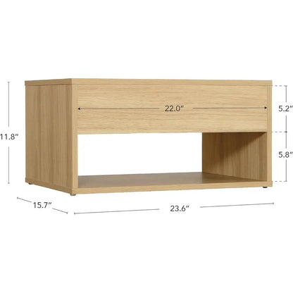 Modern Wood Nightstand with Drawer and Shelf