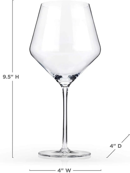 Angled Crystal Red Wine Glasses (Set of 4)