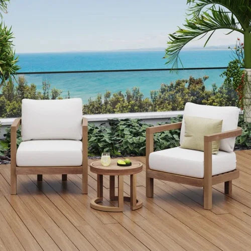 3-Piece Acacia Wood Patio Conversation Set