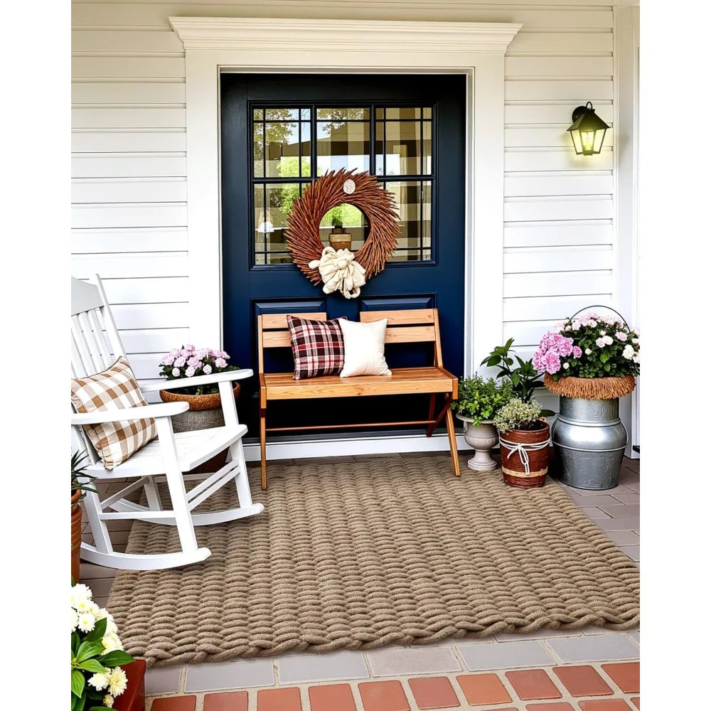 Handwoven Jute Entry Mat With Natural Texture