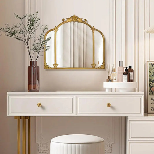 Vintage Gold Baroque Arched Wall Mirror