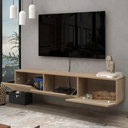 Floating TV Stand with Wall Mounted Storage