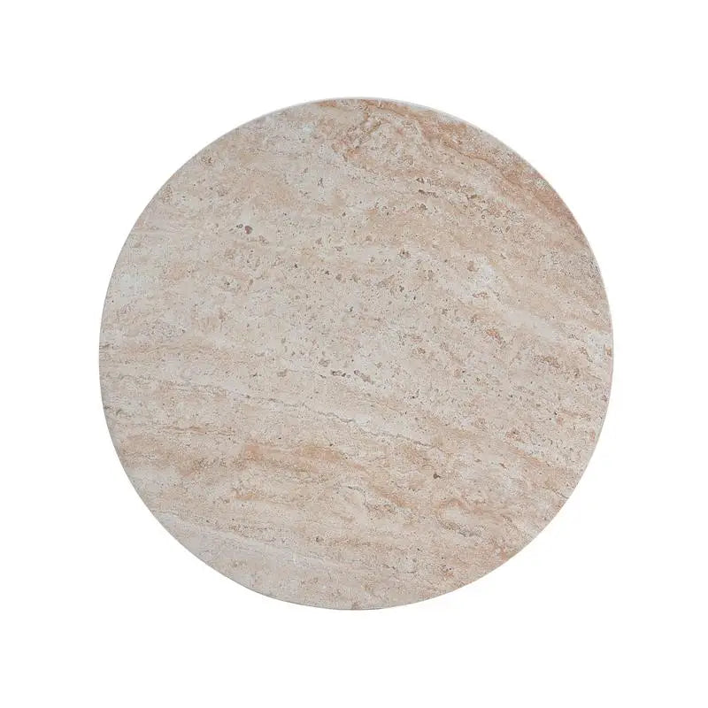 Concrete Side Table with Travertine Finish and Sculptural Form