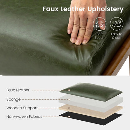 Mid-Century Upholstered Ottoman Bench