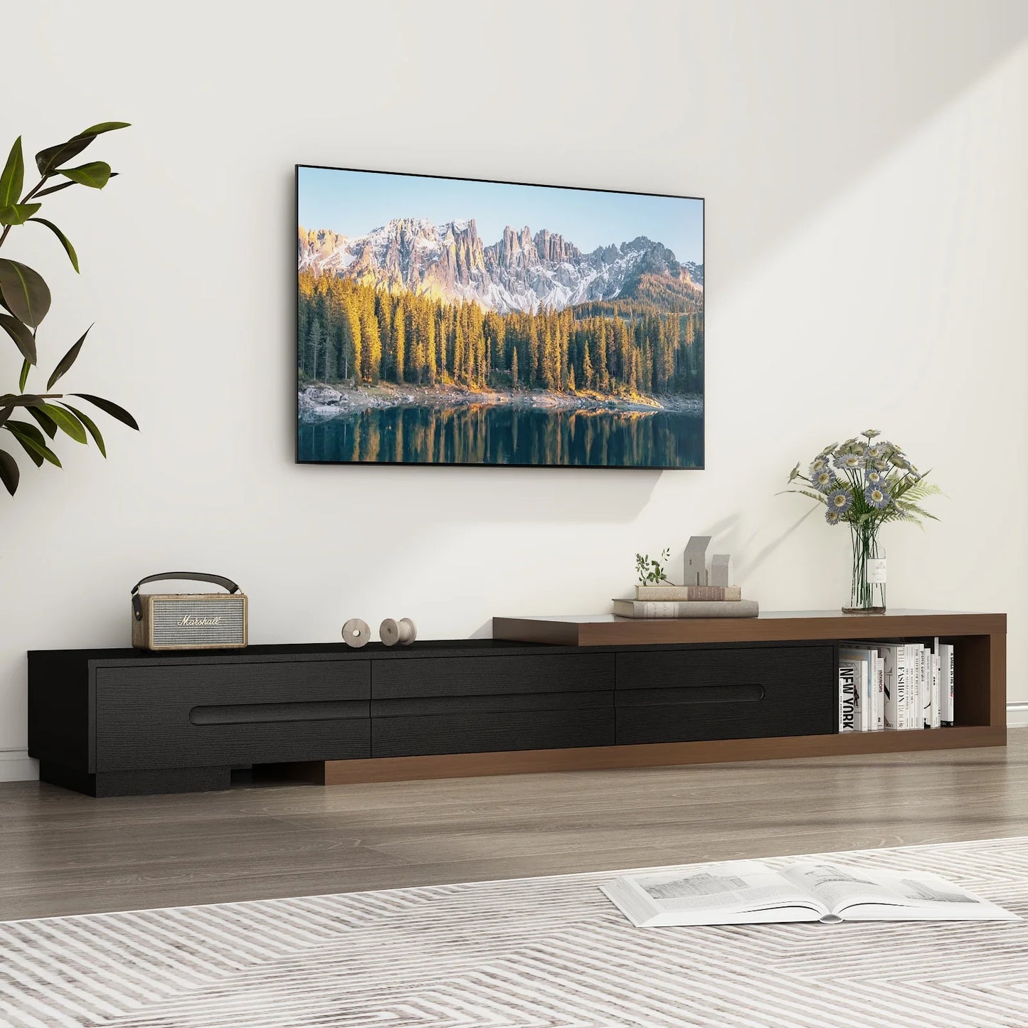 Extendable Walnut TV Console