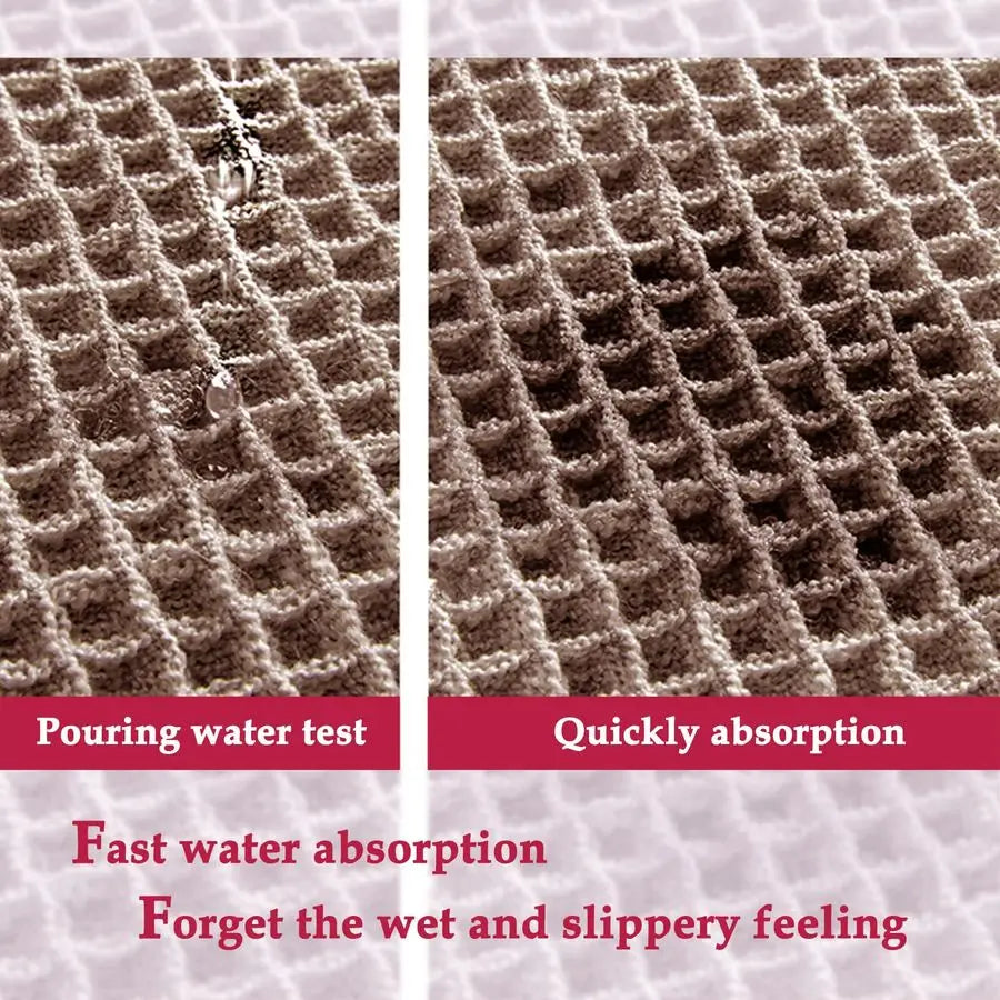 Textured Waffle Bath Mat With Plush Absorbency