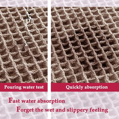 Textured Waffle Bath Mat With Plush Absorbency