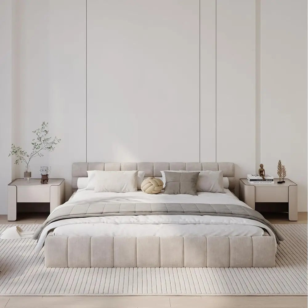 California King Chenille Platform Bed