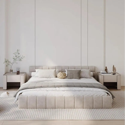 California King Chenille Platform Bed