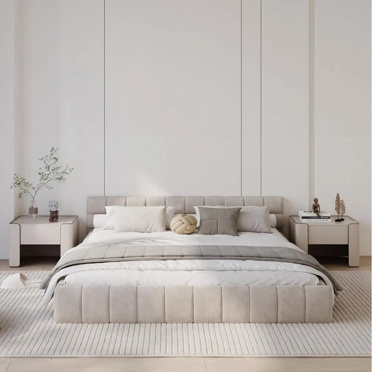 California King Chenille Platform Bed