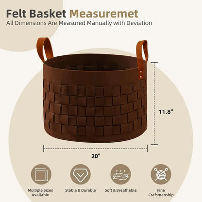 Oversized Felt Storage Basket with Handles