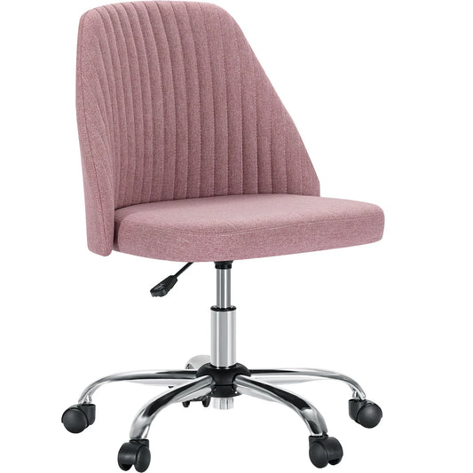 Armless Adjustable Swivel Fabric Desk Chair