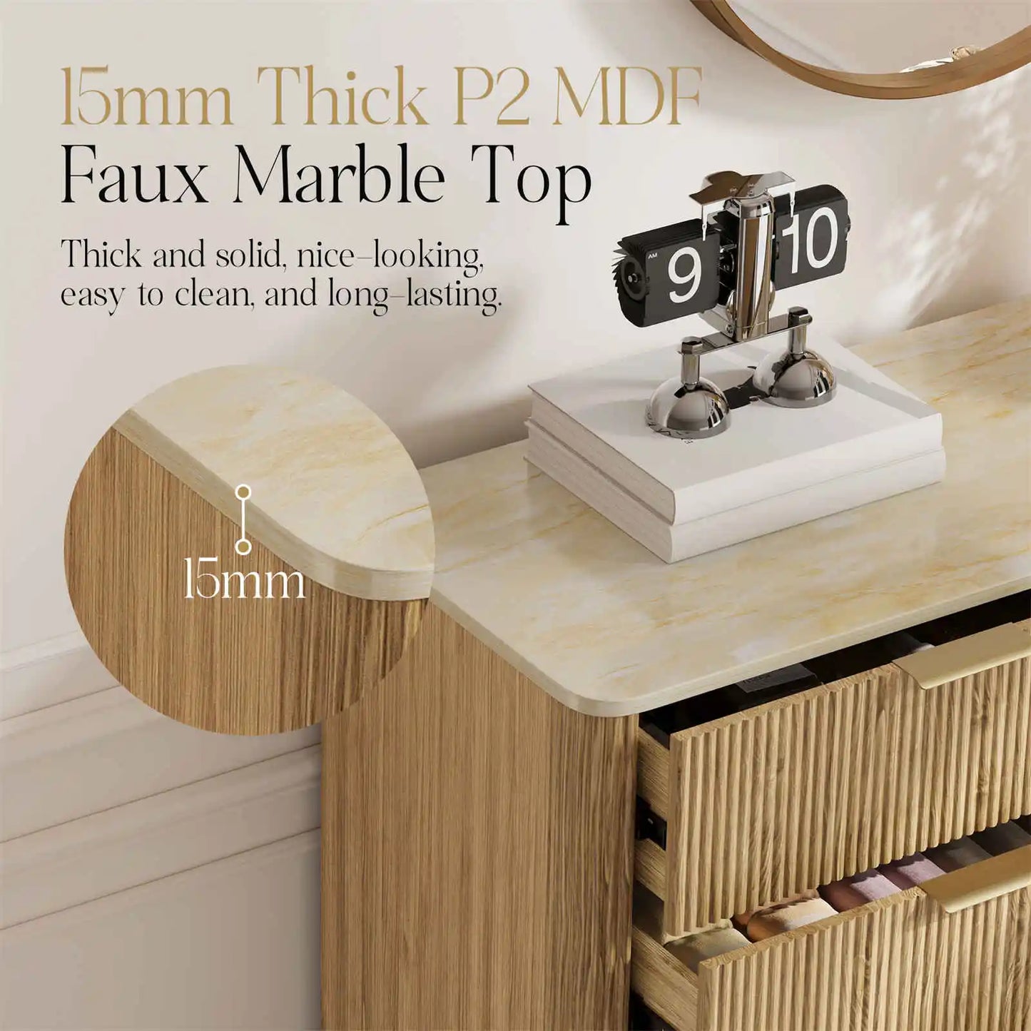 10-Drawer Mid-Century Inspired Dresser