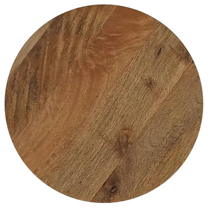 Mango Wood Side Table with Sculptural Pedestal Base