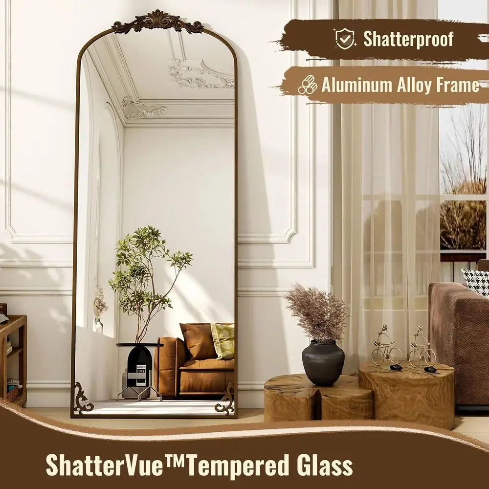 Vintage Arched Full-Length Floor Mirror