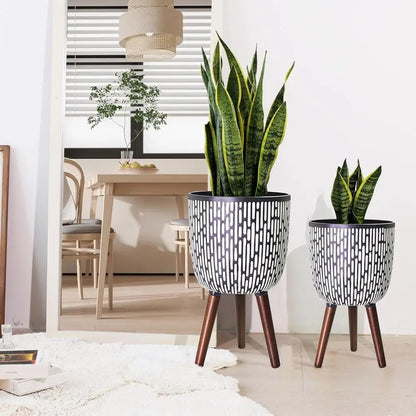 Fiberglass Planter with Stand and Drainage