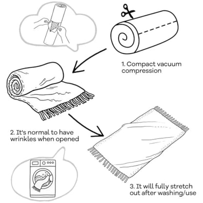 Soft Cotton Knit Throw Blanket With Tassels