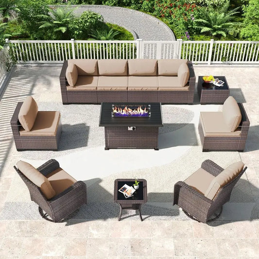 Luxury Outdoor Patio Set With Fire Pit Table