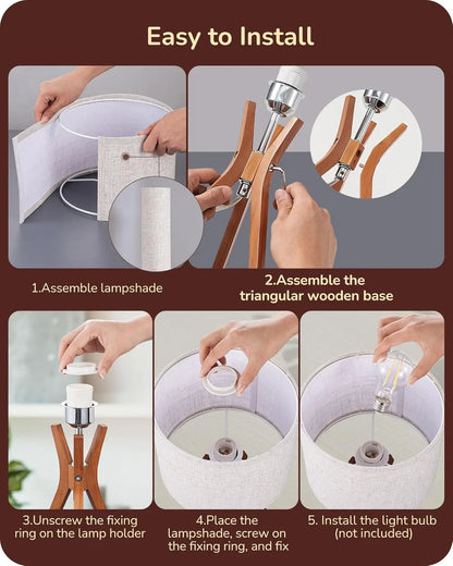 17.5" Mid Century Tripod Table Lamp