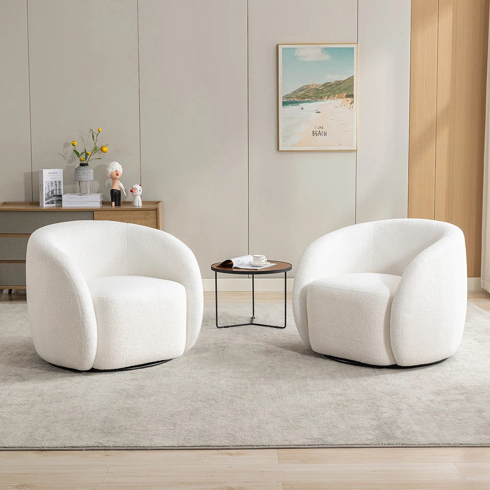 Swivel Barrel Accent Chair With Sculpted Comfort Design