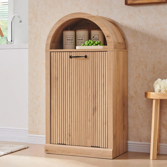 Arched Fluted Tilt-Out Trash Cabinet