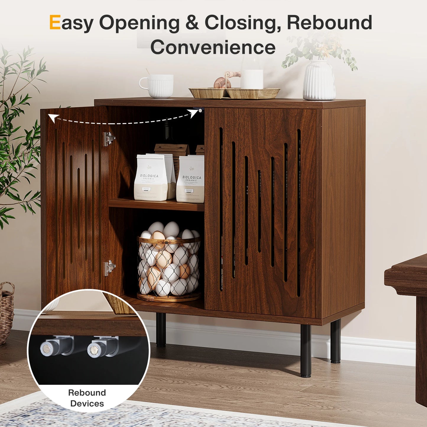 Modern Sideboard Buffet Cabinet with Adjustable Storage (Set of 2)