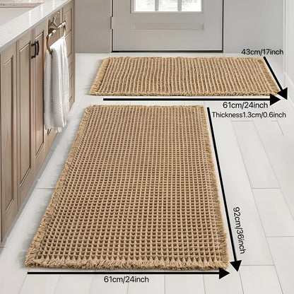 Waffle Weave Absorbent Non-Slip Bath Rug