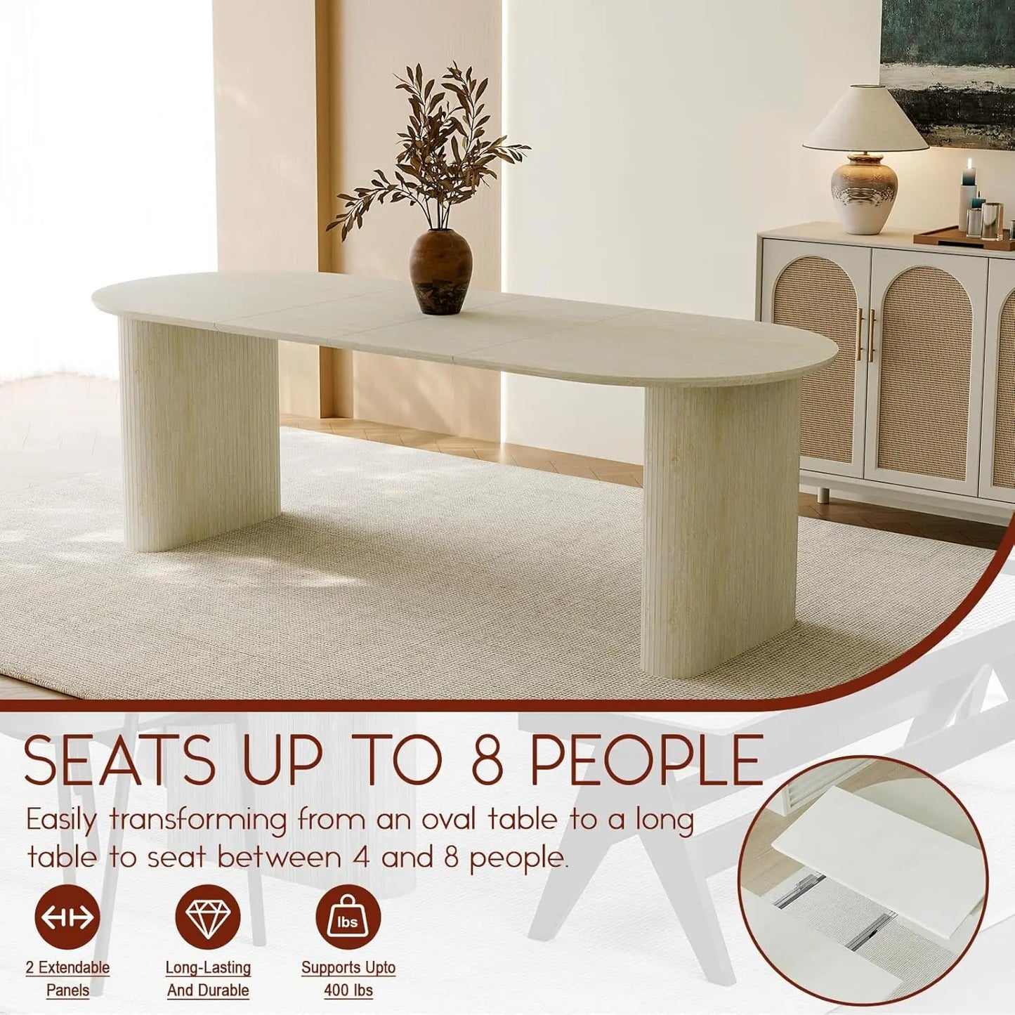 Expandable Dining Table with Flexible Seating Design