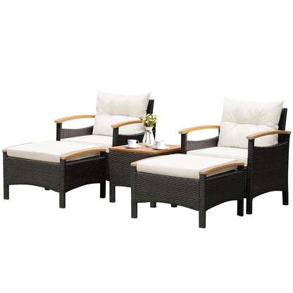 5-Piece Acacia Patio Conversation Set