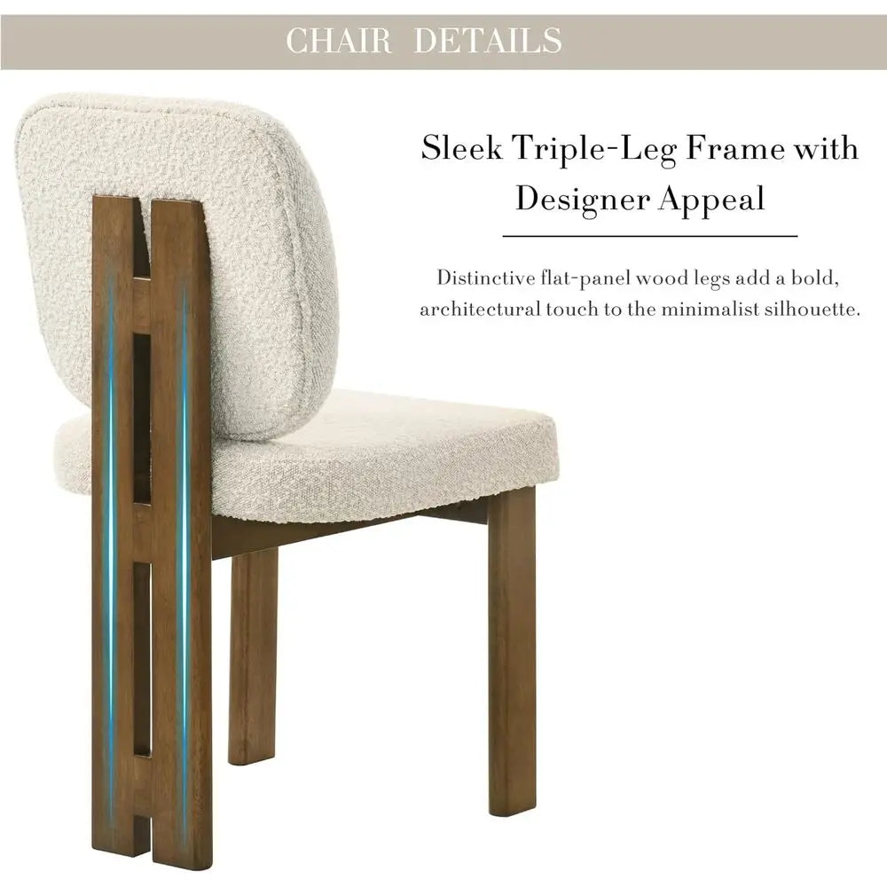 Sherpa Upholstered Dining Chairs, Set of Four