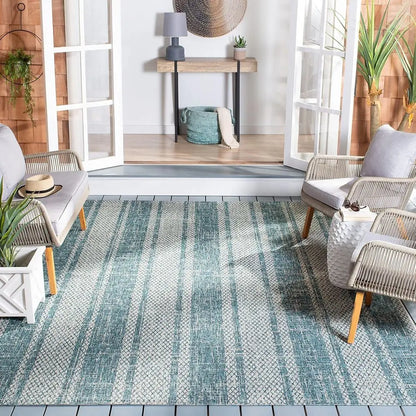 Indoor Outdoor Geometric Area Rug, 9' x 12'