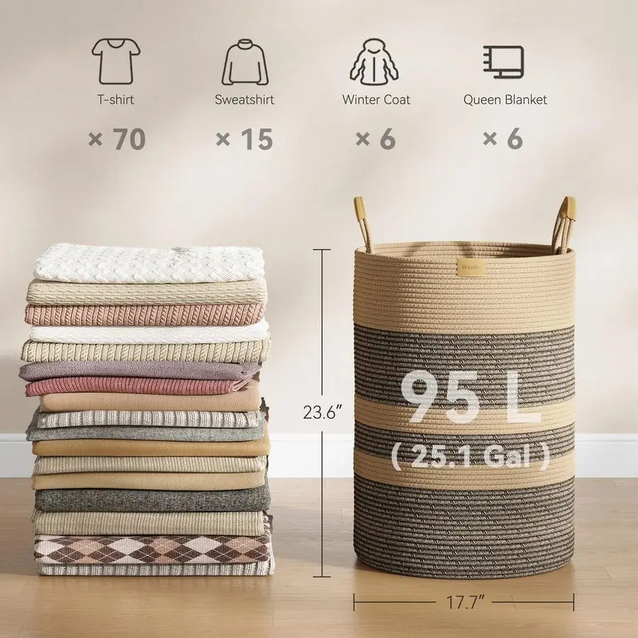 Artisan Woven Cotton Luxury Laundry Hamper