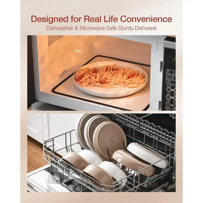 Speckled Stoneware Dinnerware Set With Modern Design