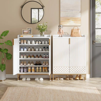 5-Tier Shoe Storage Cabinet with Doors