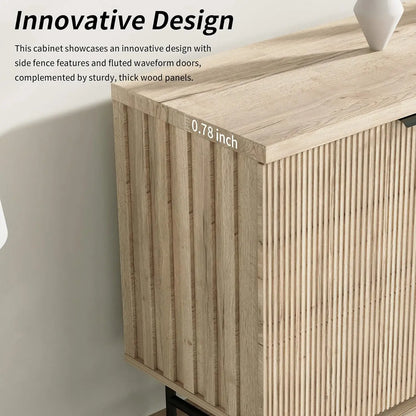 Modern Fluted Media Console with Storage
