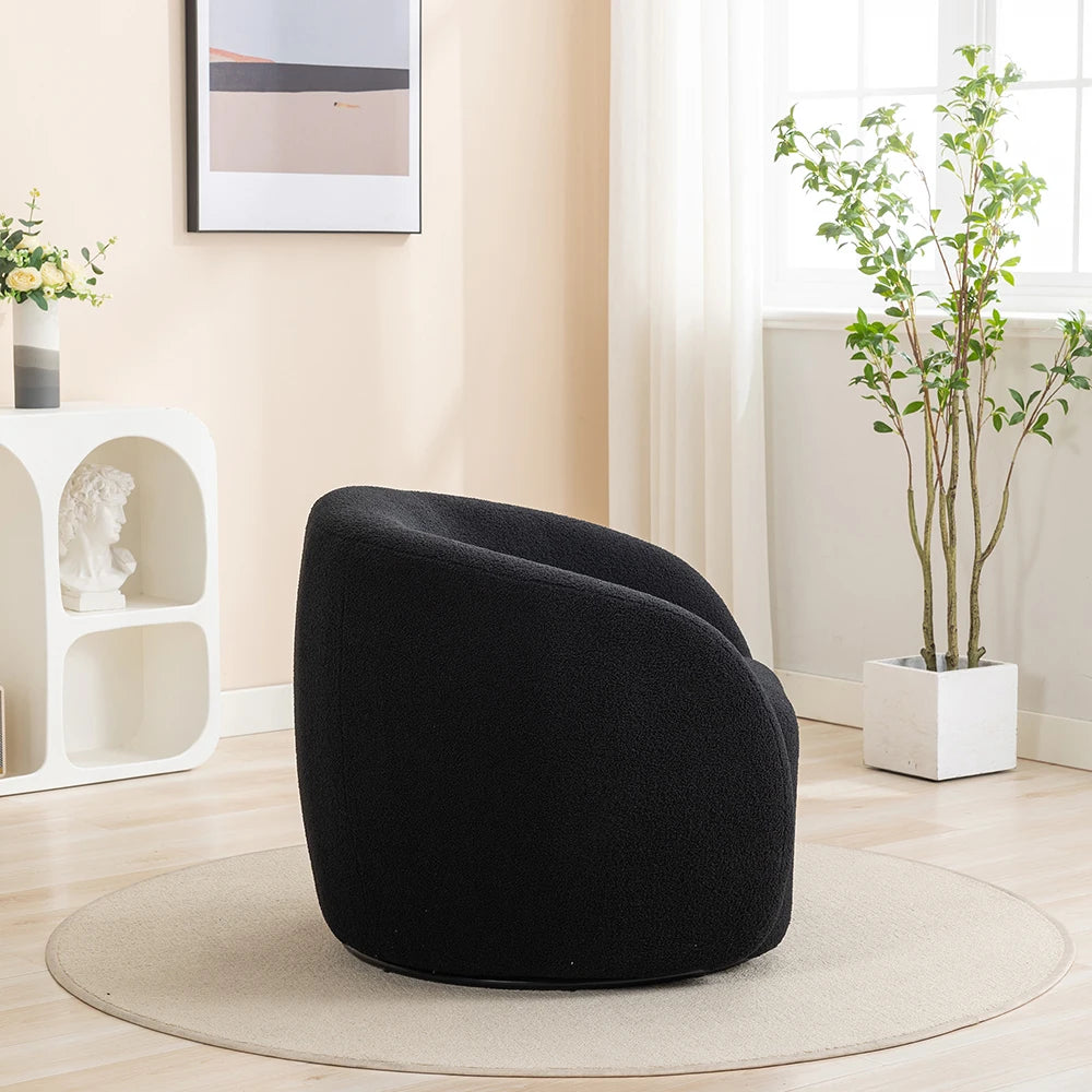 Swivel Barrel Accent Chair With Sculpted Comfort Design