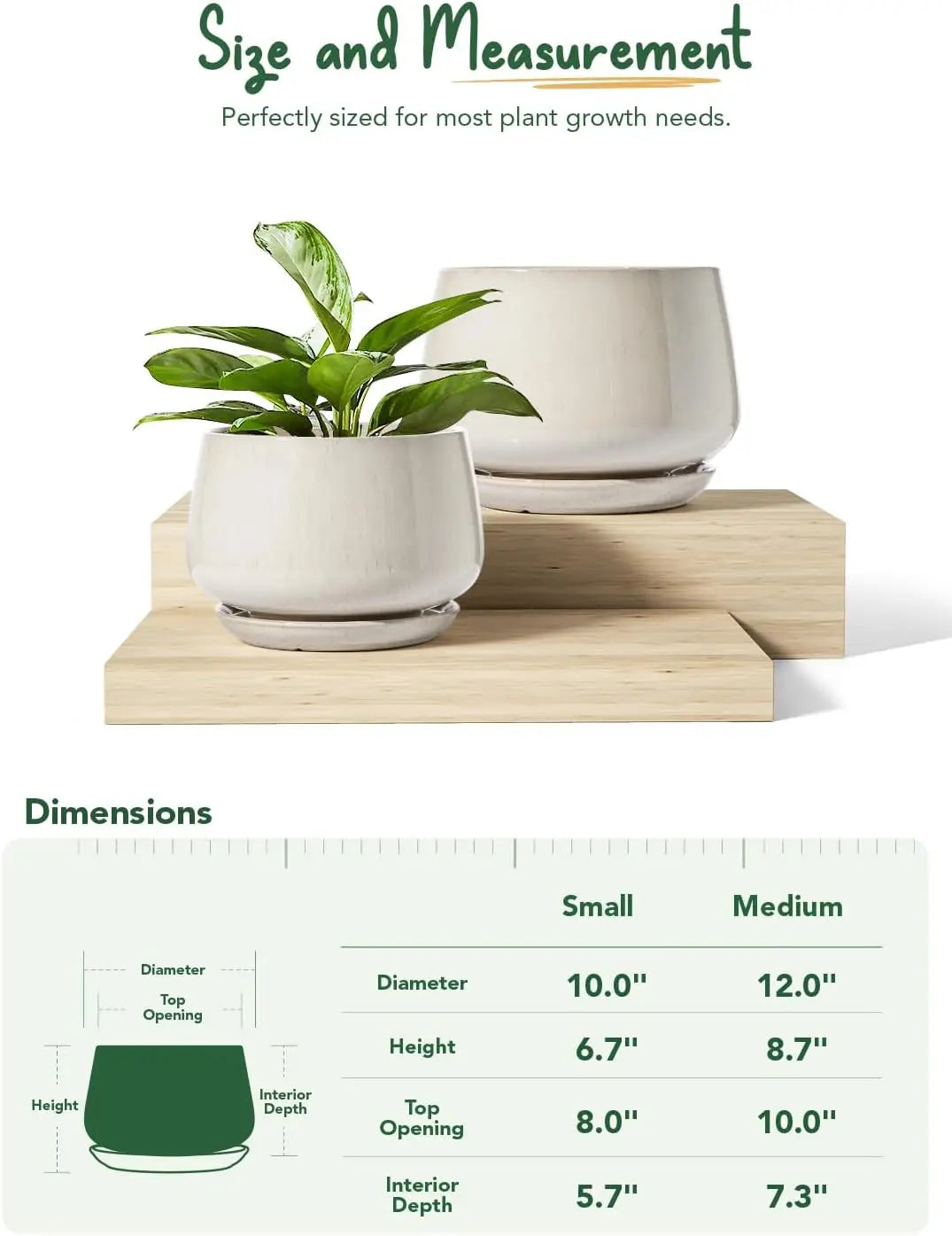 Ceramic Planter Set with Modern Classic Appeal - Set of 2