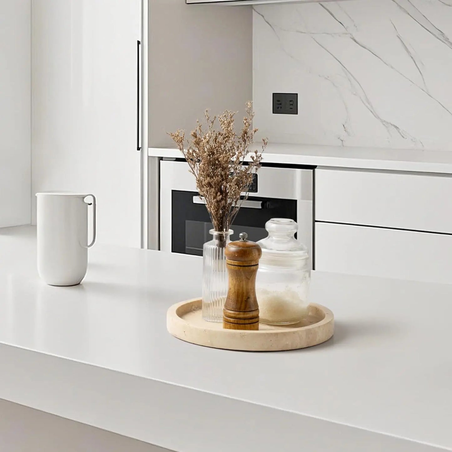 Natural Marble Vanity Tray (Round)