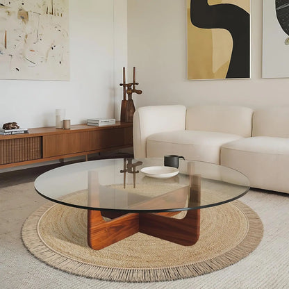 Natural Hand Woven Round Jute Area Rug