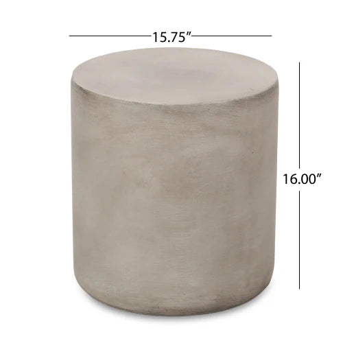 Concrete Side Table with Cylindrical Modern Design