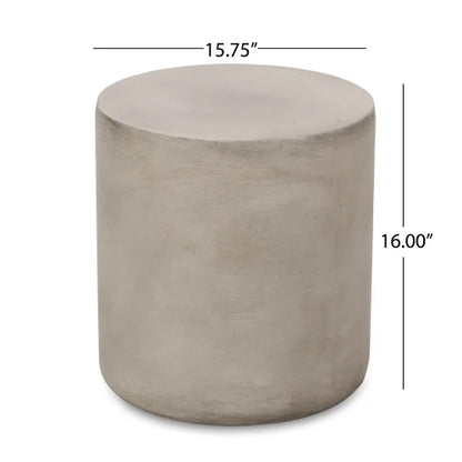Concrete Side Table with Cylindrical Modern Design