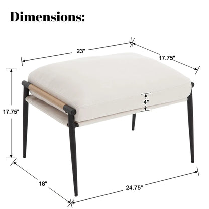 Modern Upholstered Accent Chair with Ottoman