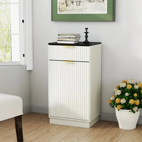 Hidden Trash Cabinet with Dual-Zone Storage Design