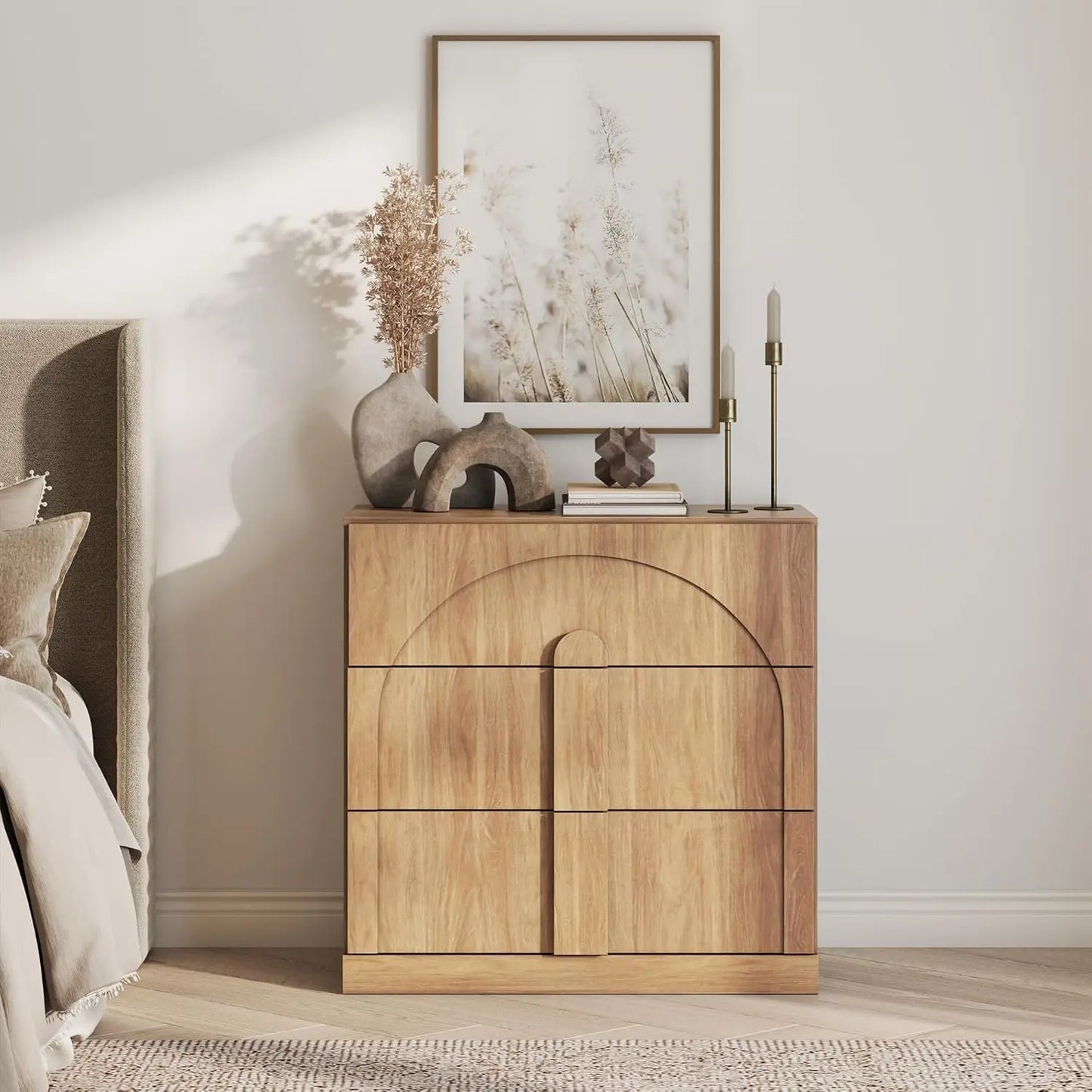 Arched Sideboard Cabinet with Drawers and Vintage Design