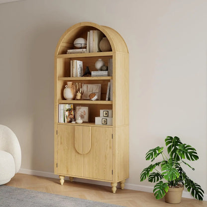 Arched Mid Century Storage Cabinet with Statement Doors