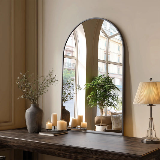 Modern Arched Metal Wall Mirror