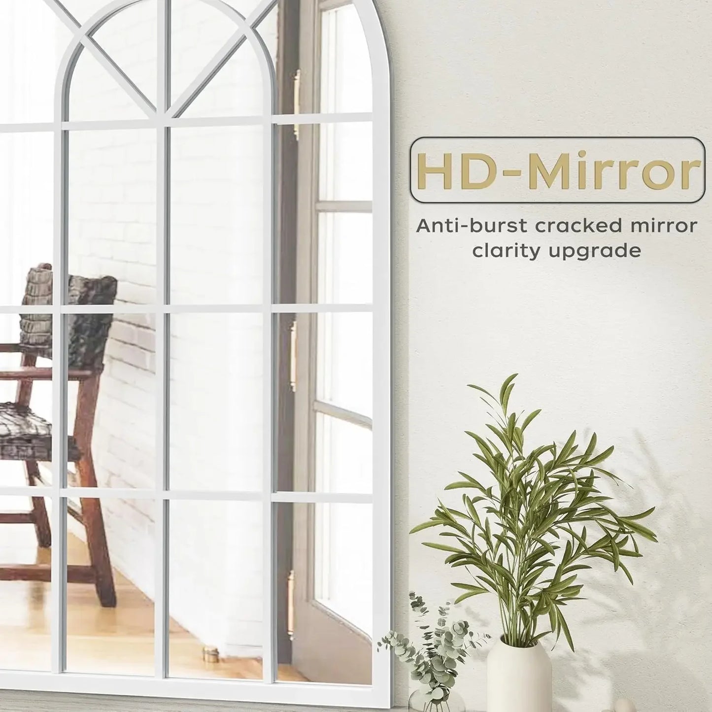 42” Arched Window Wall Mirror