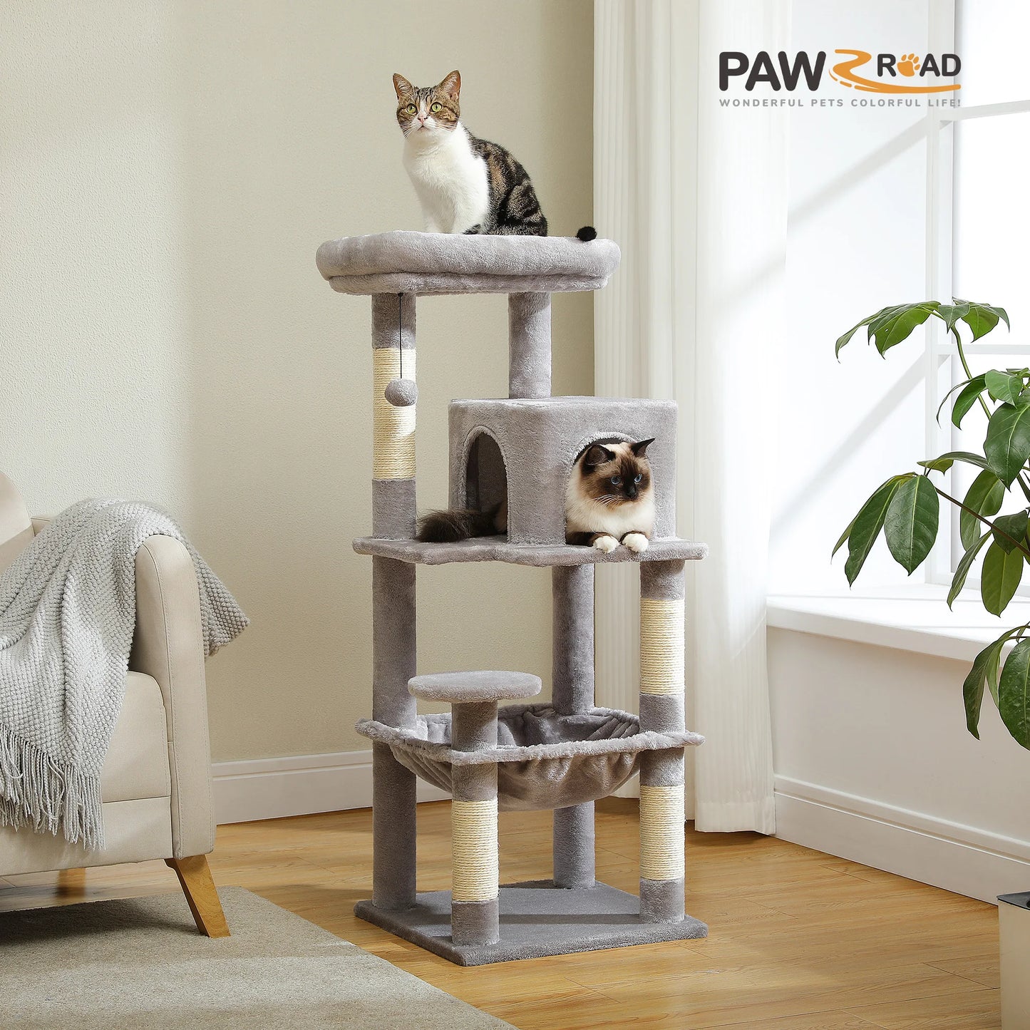 Multi-Level Metal Frame Cat Tower