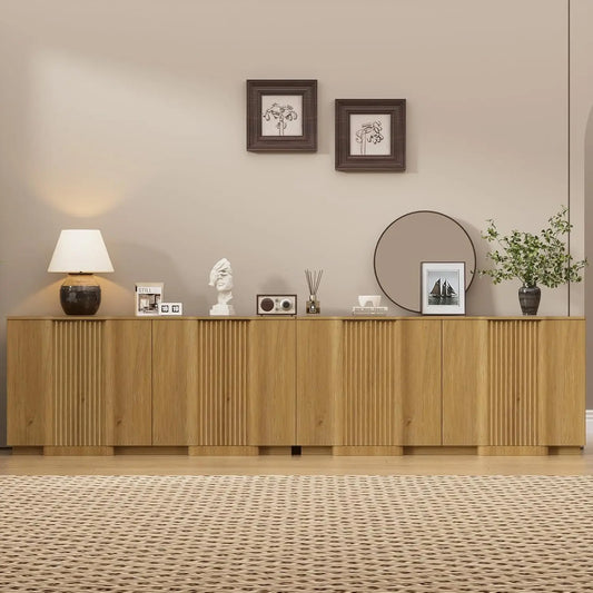 Modern Fluted Sideboard Storage Cabinet