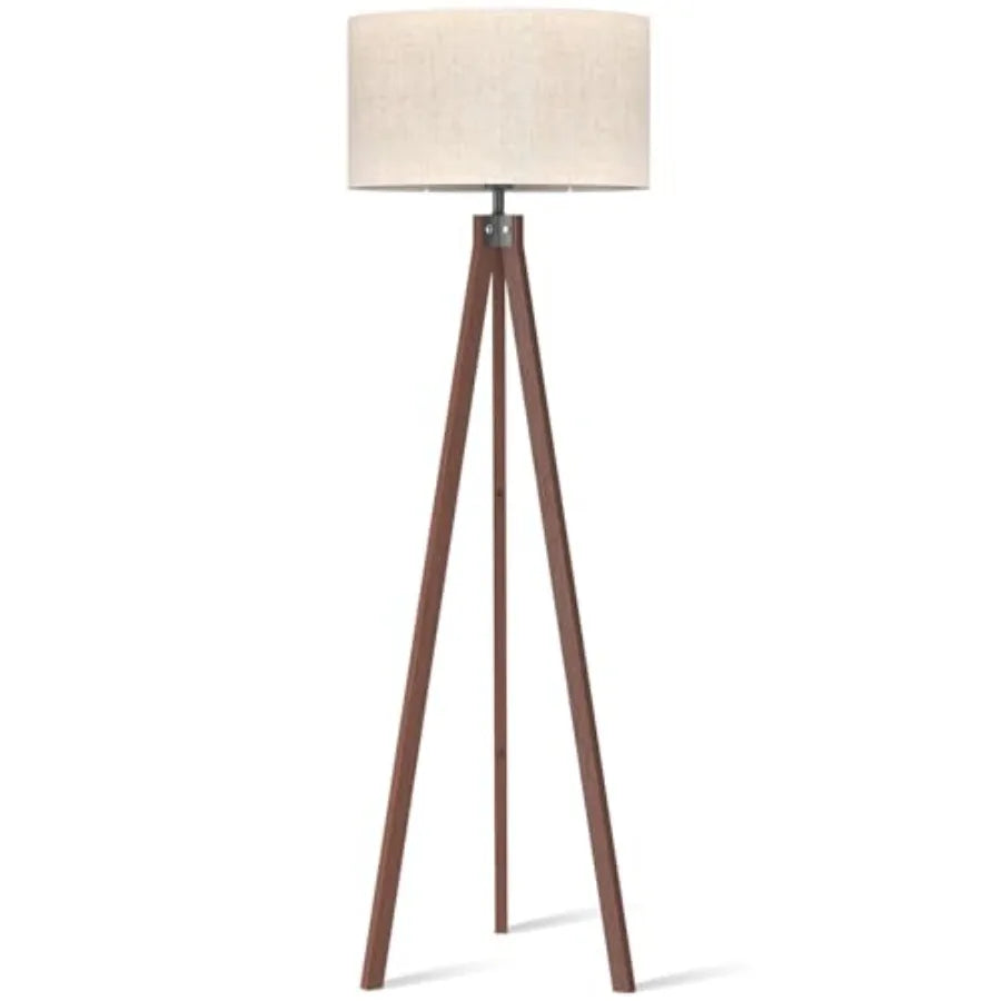 Mid-Century Wood Tripod Floor Lamp